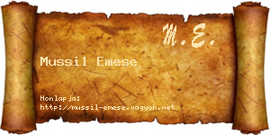 Mussil Emese névjegykártya